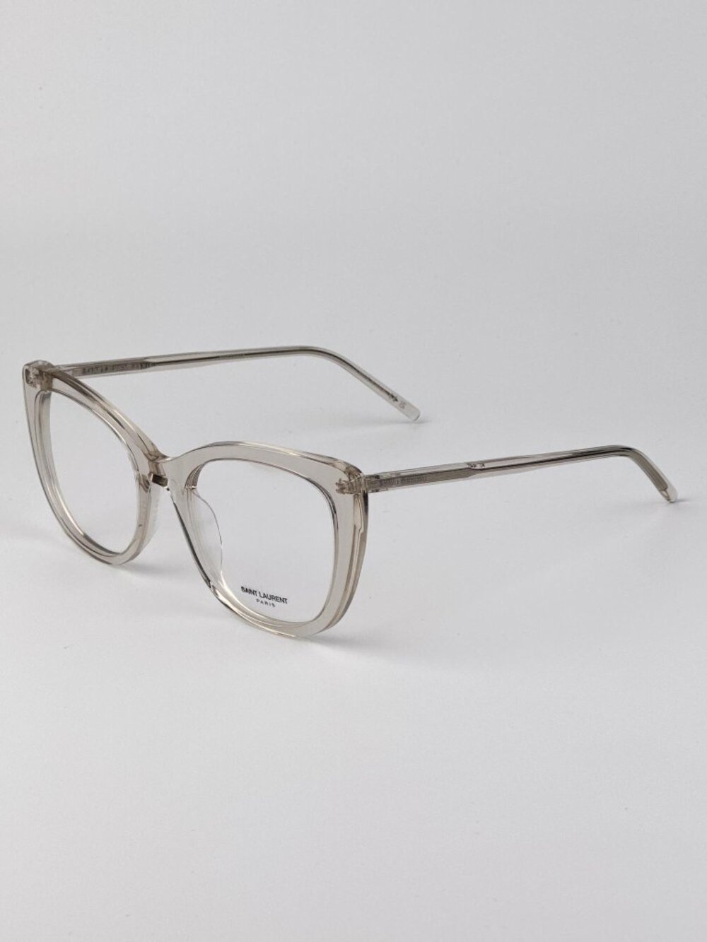 Saint Laurent SL778 004 Cat Eye Eyeglasses – Transparent Beige | Women’s - Picture 4 of 9